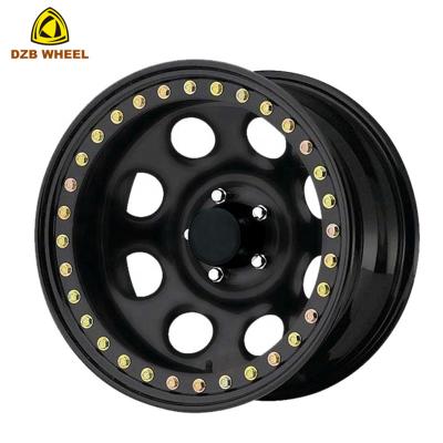 China 8 Soft SUV Rims 15 Inch Beadlock Steel Wheel 4x4 15x7 Steel Wheels for sale