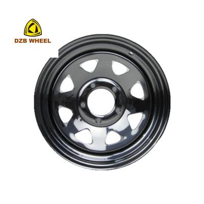 China Good Quality Steel Car Wheel Durable Steel Trailer Tires Wheels 15*7 Inch 8 Spoke Design Steel Wheel Rims for sale