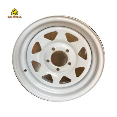 China Good Supplier Steel Car Wheel 14*6 Inch White PCD Trailer Wheel Car Rims 5-114.3 for sale