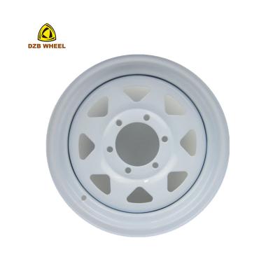 China Good Supplier Car Steel Wheel 14*6 Inch Car Wheels White Steel Rim PCD Trailer Steel Wheel Rims 6-139.7 for sale