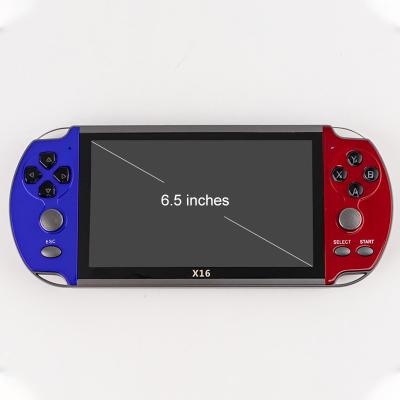 China ABS Big Screen 6.5 Inch Screen X16 Console 64 Bit Hd Portable Built In 6800 Game Handheld Game Player for sale