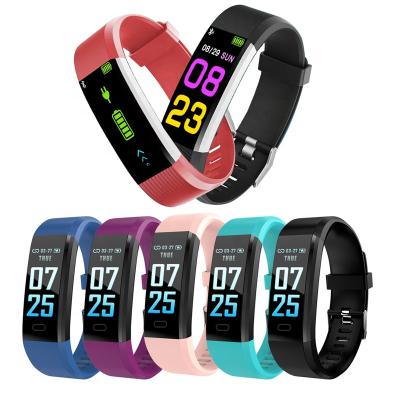 China Hot Sale115 Touch Screen Plus Heart Rate Fitness Tracker Watches Sports Band Vibrating OLED Screen Touch Wristband Wristband Smart Watch for sale