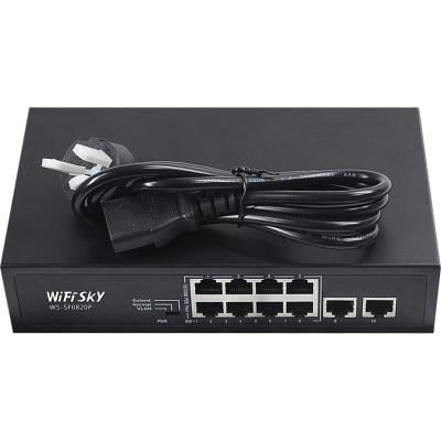 China POE WiFiSKY 8 ports fast network poe network inwall switch RJ-45 for sale