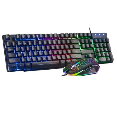 China Backlit Colorful Backlit RGB Wired Mechanical Gaming Keyboard And Mouse Combo Set for sale