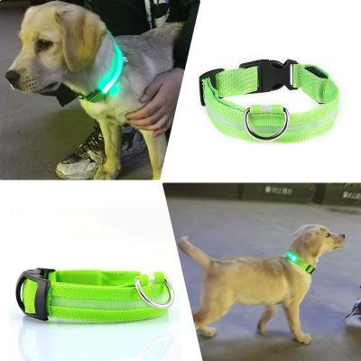 China Factory direct sale LED pet collar hot sale flashing glowing dog collar lights for safety walking pet and against lost pet for sale