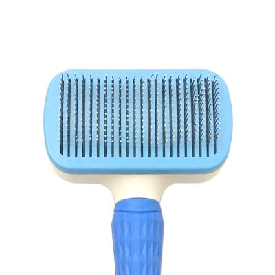 China Stocked Removes Hair Tangled Dogs Cats Pet Grooming Tool Self Cleaning Slicker Brush Self Cleaning Polisher Pet Hair Remover Comb Pet Supplies for sale