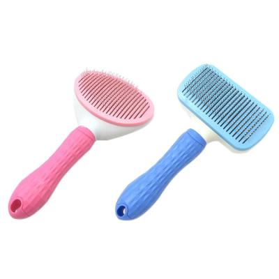 China Stocked Removes Hair Tangled Dogs Cats Pet Grooming Tool Self Cleaning Slicker Brush Self Cleaning Polisher Pet Hair Remover Comb Pet Supplies for sale