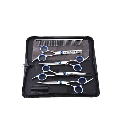 China Stocked Stainless Steel Dogs Grooming Scissors Up Down Curved Cat Hair Cutting Barber Cutting Edge Shears Pets Tool Kit for sale