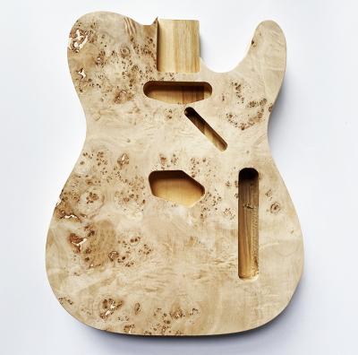 China GUITAR Custom DIY basswood Solid electric guitar body barrel blank unfinished TL guitar body with Burl Top for sale