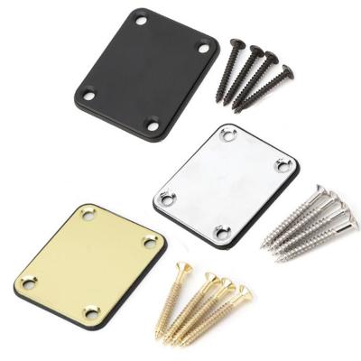 China Bolt on neck joint plate Chrome Guitar Neck Plate For ST/TL guitar joint with screws and gasket Guitar parts for sale