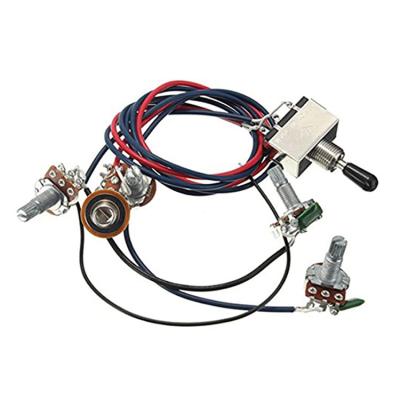 China 1TG-BK2V2T1J Wholesale Prewired Harness Kit electric guitar wiring with Vloume Endpin Jacks for LP guitar with HH pickups for sale