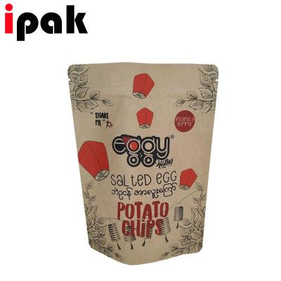 China BIODEGRADABLE Biodegradable Pla Lined Compostable Kraft Paper Coffee Tea Packaging Back Up Bags With Ziplock for sale