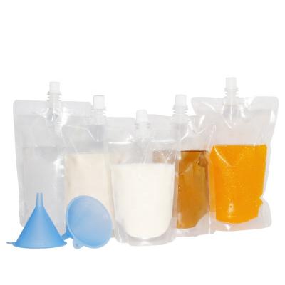 China MOQ 500 200ml Food Stand Up Baby Food Spout Bags With Clear Window for sale