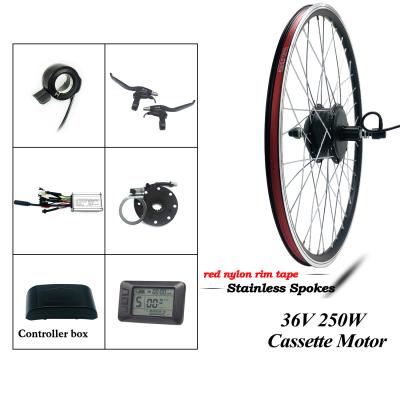 China Greenpedel 36v 250w 20 inch 20 inch cassette wheel hub motor electric bicycle bicycle conversion kit for sale