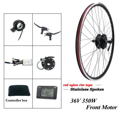 China Greenpedel china 36v 350w 26 inch front wheel electric bike hub motor kit for 26 inch electric bicycle for sale