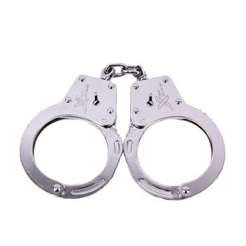 China Professional Double Locking System Police Strong Carbon Steel Handcuffs for sale