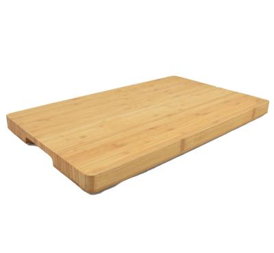 China Disposable Rectangle With Side Handle Bamboo Kitchen Cutting Board for sale