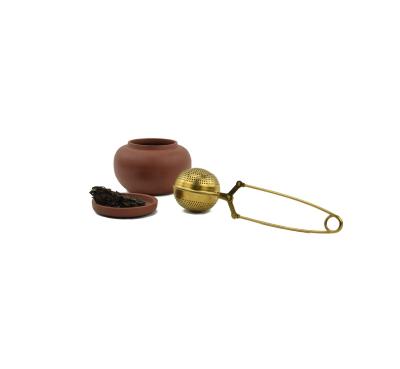 China Easy Sustainable Stainless Steel Using Golden Color Tea Infuser for sale