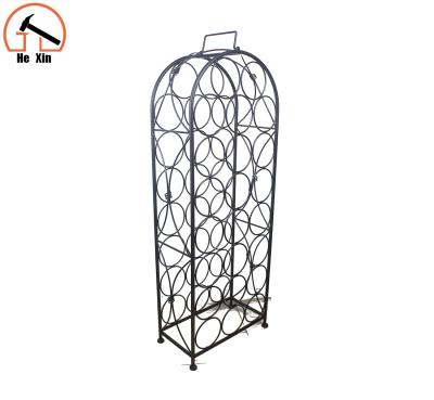 China High Quality Sustainable 23 Bottle Wire Black Coating Wine Rack for sale