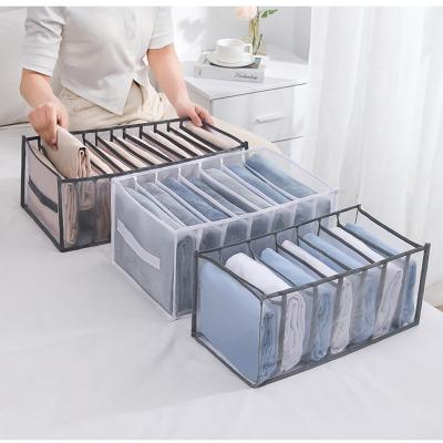 China Latest Effortless Quick Folding Mesh Grid Closet Storage Box Travel Cabinet Foldable Portable Wardrobe 7 Clothes Organizer for sale