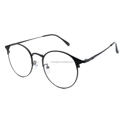 China Newest Fashionable Optical Frame Ladies Metal Half Frame Reading Anti Optical Computer Blue Light Glasses for sale