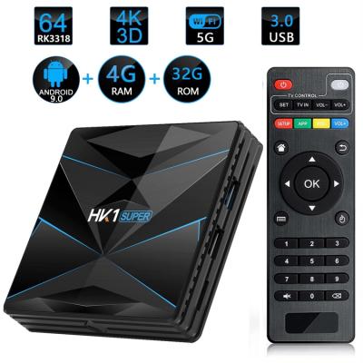 China Android tvbox factory HK1SUPER-RK3318 2GB+16GB HD TV set top box 2.4g+5g wifi+BT HK1SUPER-RK3318 for sale