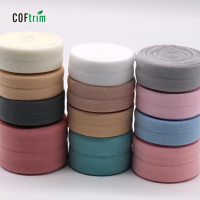 China Elastic 15mm-20mm fold over edgin elastic binding stretch bias band elastic tape for handmade decoration or headwear DIY underwear for sale