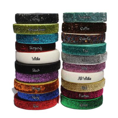 China Lurex Elastic Decorative Metallic Ribbon 5/8 Elastic Webbing Strap Band With Metallic Glitter for sale