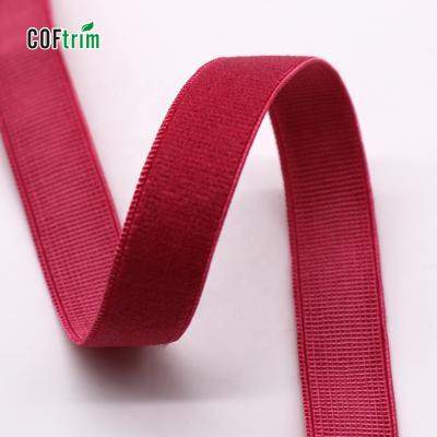 China Factory Factory Bra Strap Fashion Velvet Single Side Strap Elastic High Quality Elastic Effect Elastic for Underwear for sale