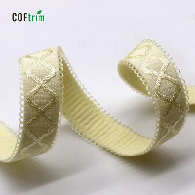 China Custom Embossed Elastic Hot Sale Logo Jacquard Bra Strap Elastic for sale