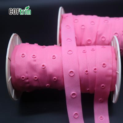 China Viable Factory Fastener Band Handmade Circle Button Snap Button Tape For Baby Clothes for sale