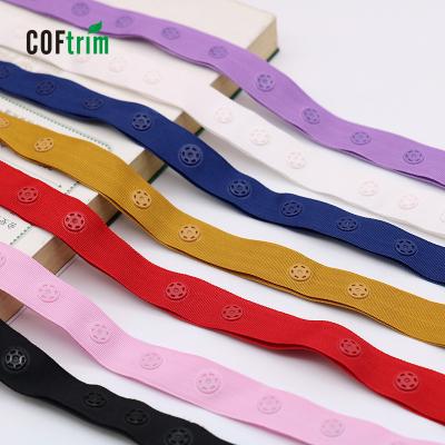 China Viable Customized Plastic Color Snap Tape Button Polyester Curtain Snap Tape for sale