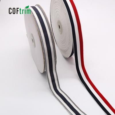 China Double Face Factory Wholesale High Quality Fashion 100% Woven Polyester Petersham Hat Ribbon Polyester Stripe Grosgrain Ribbon for sale