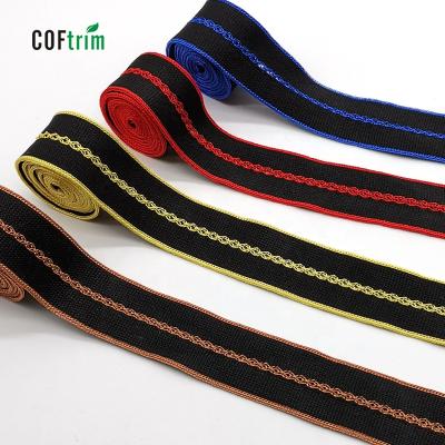 China Factory Sale Hot Custom 25mm Knitted Polyester Webbing Twill Stripe Non-Stretch Stripe Viable For Clothes Pants for sale