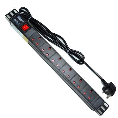 China PDU Rack Power Outlet 1U 19 GB 13A Inch With Cut-Off Switch Aluminum Alloy 6 Position Dual Row Connector 110108Z12 for sale