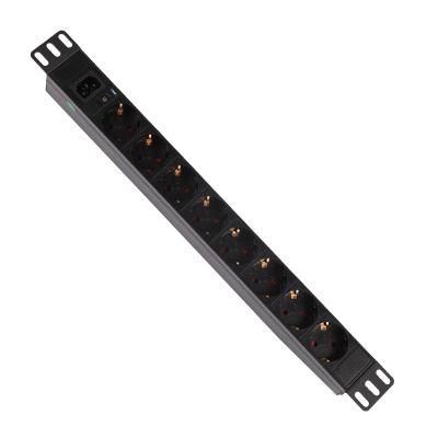 China European standard 1U 19 bit 16A PDU cabinet power socket 8 inch with C14 front hot module indicator power socket incoming line QIT12 for sale