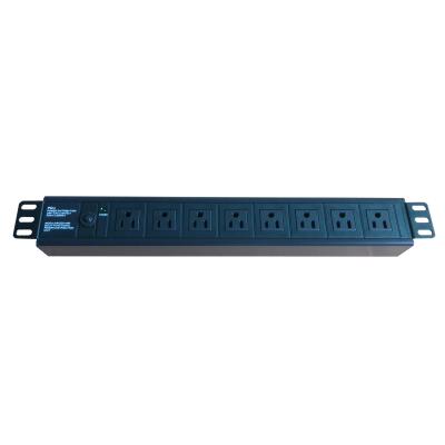 China 19 Inch 1.5U 220V 8 Way USA Standard Outlet Rack Mount PDU For Internet Data Center USA15-08 for sale