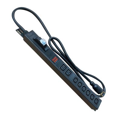 China Residential / General Purpose 1U 208-250V PDU 6 Outlet C13 6 Outlet C19 Metered IEC 30 Type Power Amp PDU L6-30P Aluminum Alloy Rack Socket for sale