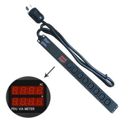 China Best Industrial Digital 30A Multimeter with L6-30P 220V 8 Outlets Socket 240v C19 C13 Meter PDU for sale