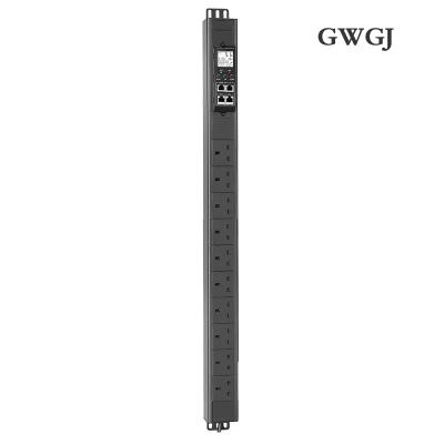 China 1.5U Intelligent Surveillance Type PDU Power Outlet 10 Bit UK Socket 32A Input Vertical Installation 485Modbus-RTU Protocol casca QIT35 for sale