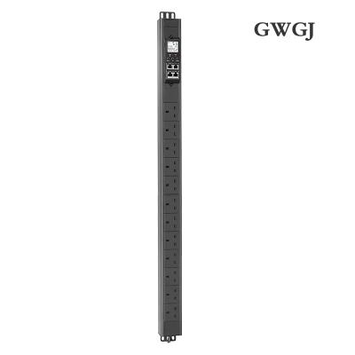 China 1.5U Intelligent Surveillance Type PDU Power Outlet 12 Bit UK Socket 32A Input Vertical Installation 485Modbus-RTU Protocol casca QIT36 for sale