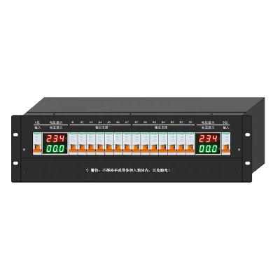 China AC220 Type Power Distribution Unit Dual Input 1P14 Circuit Breaker Output Voltage Ammeter Displays Holder Box AC220V-02 for sale