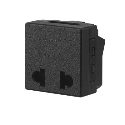 China Two-pin two-hole plug-in socket with security door Two-pole two-hole two-core AC power socket module UK01 for sale