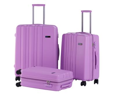 China Long Distance Travel 20 24 28 Inch Expandable Double Zipper Hard Shell Trolley Suitcases PP Travel Luggage Set for sale