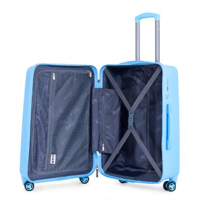 China PP aluminum luggage 4 wheels tsa trolley luggage bag sets handbag blue color 2020 for sale