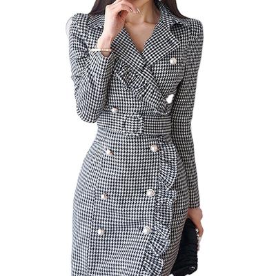 China Anti-Static Newcomers Spring Classic Swap Elegant Office Wears Midi Career Dress For Women for sale