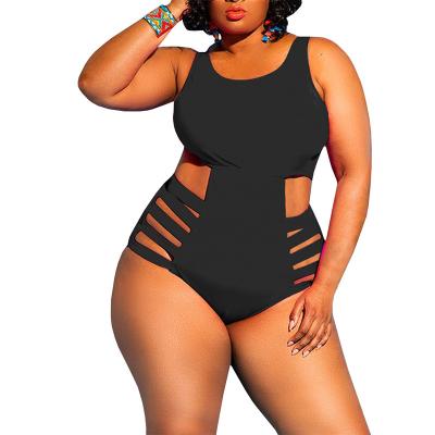 China Plus Size Plus Size Sexy High Quality Hollow Out One Piece Stretch Swimsuits Beach Bikinis Woman Swimwear for sale