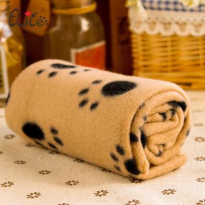 China PORTABLE Wholesale Dog Paw Print Fleece Blanket Dog Blanket Throw for sale