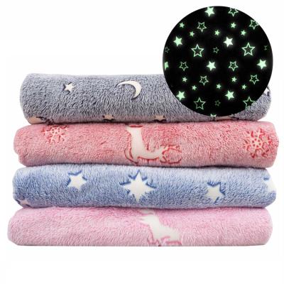 China Great Anti-Bacteria Gift For Birthday Super Soft Glow In The Dark Throw Blanket for sale