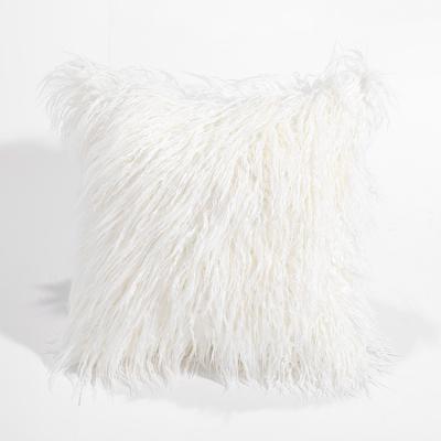 China Hotselling Luxury Lamb Fur Amazon Mongolian Soft Tibetan Curly Hair Long Sheepskin Cushions for sale